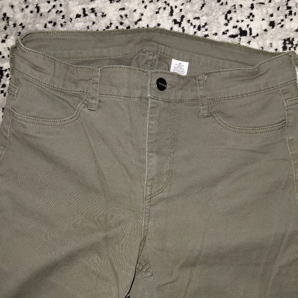 H&M Khaki Green Skinny Ankle Jeans - Regular Waist - Size 28 - Picture 6 of 16